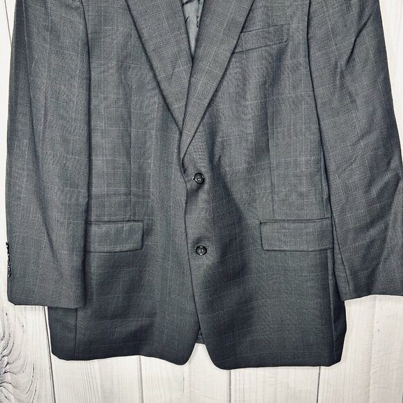 Hart Schaffner Marx Gray Glen Check Sport Coat Blazer 42R Vintage Union Made USA - Picture 3 of 7